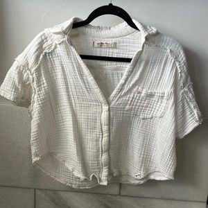 Free People cotton relaxed crop top, size small